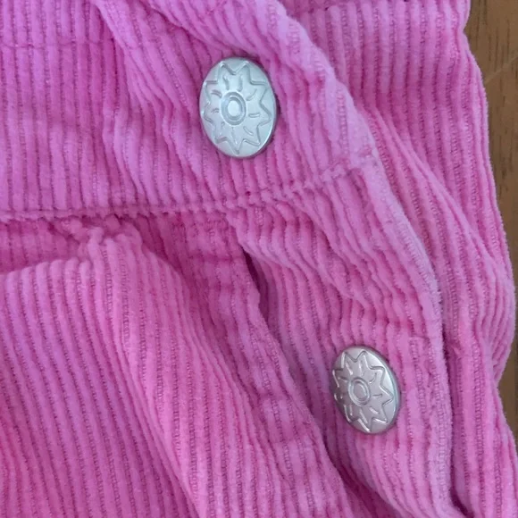 🫐3/$30 Vintage Charming Pink Corduroy Kids Overalls size 6m - Picture 4 of 8